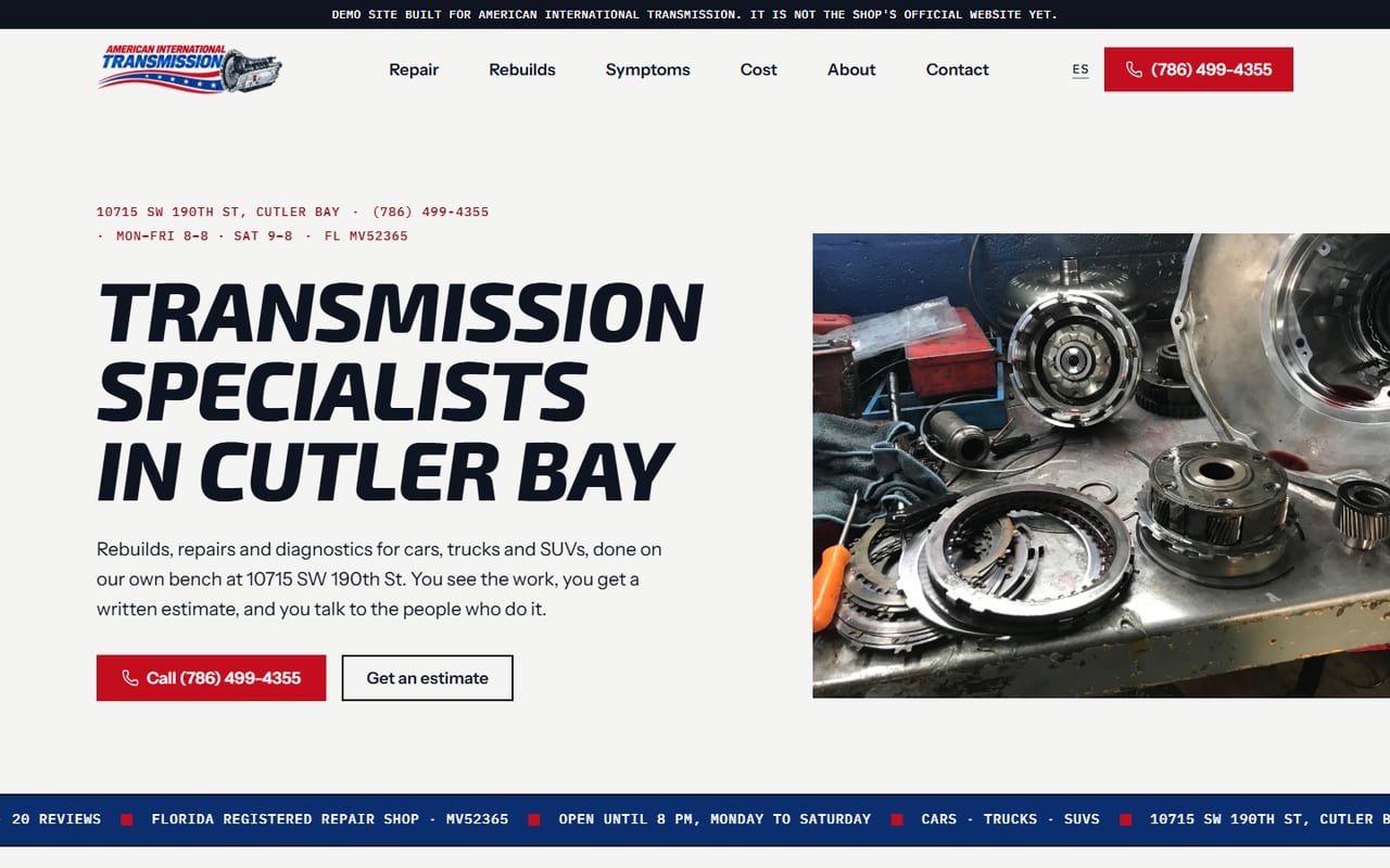American International Transmission — Transmission shop · Cutler Bay