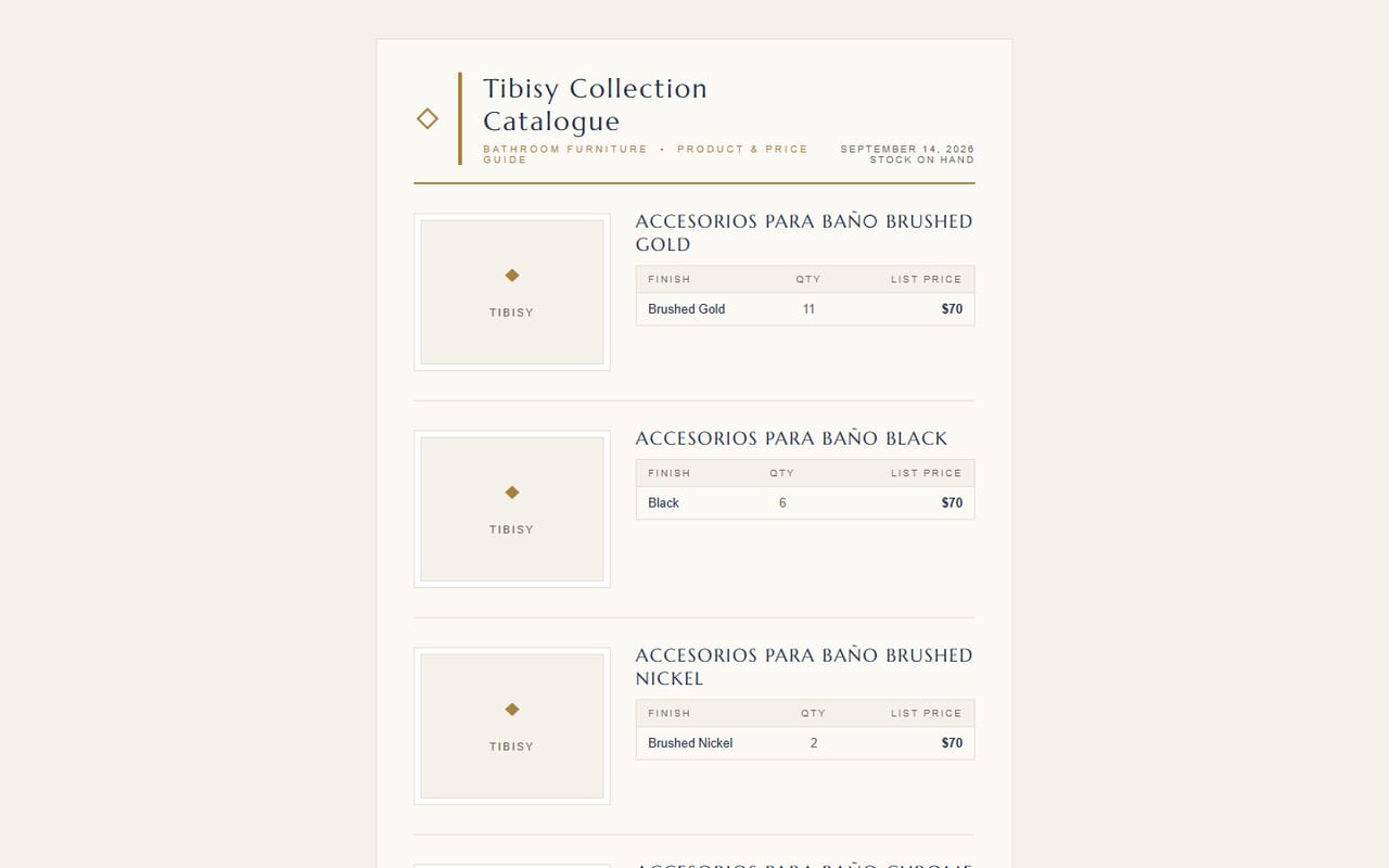Tibisy Catalog — Weekly product catalog · Miami