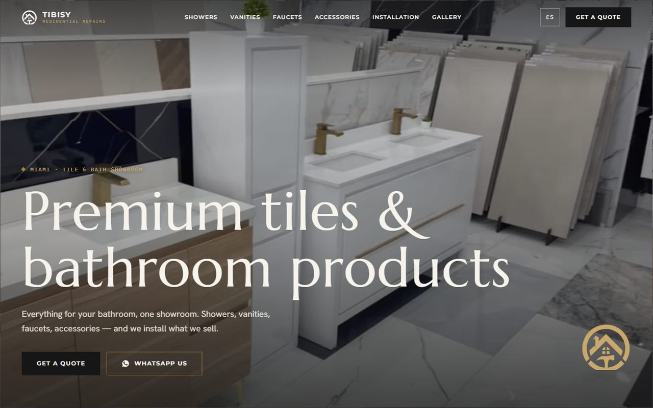 Tibisy Residential Repairs homepage, built by Biz2Net